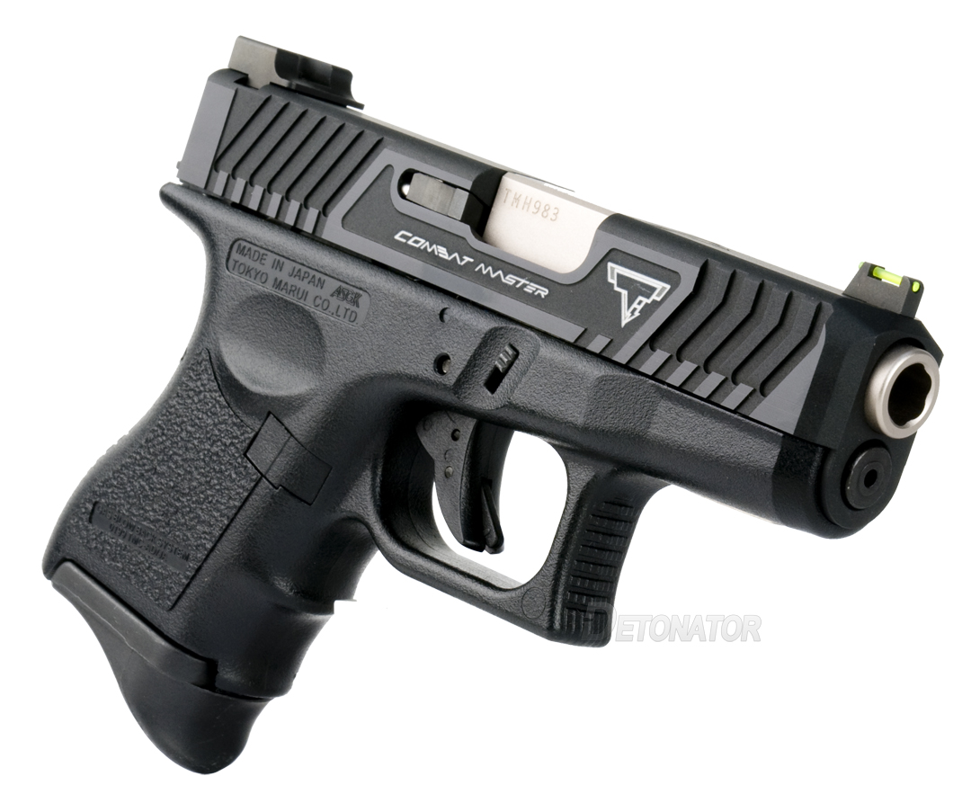 GunsModify 東京マルイ Glock26用 LoneWolfタイプカスタムスライド ブラック/ゴールドバレル 装備・備品